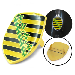 VW Coat of Arms of Saxony (Freistaat Sachsen) Hood Badge Crest - Part Number: VPAHC017