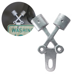 Cross Piston License Plate Topper - Part Number: VPALPT002