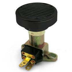 Floor Mount Round Black Billet Pedal Pad and Dimmer Switch - Part Number: ASCPEDCC002BKS