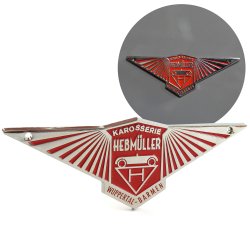 Volkswagen Hebmuller VW Body Badge Emblem Plate - Red  - Part Number: VPAE10