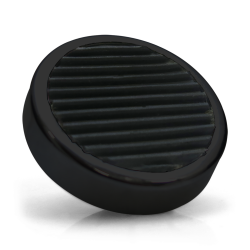 Round Billet Headlight Switch Dimmer High Beam Pedal Cover - Black (Pad Only) - Part Number: ASCPEDCC002BK