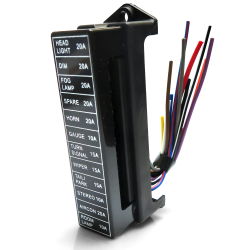 Universal 12 ATC Fuse Block with Cover - Part Number: KICKFB3