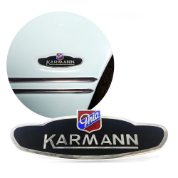 Karmann Ghia Side Body Badge Emblem fits 1960 - 1974  Coupes  and Convertibles - Part Number: VPAE12