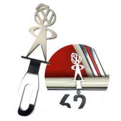VW Mr Bubble Head Chromed Volkswagen License Plate Topper bug ghia bus samba  - Part Number: VPALPT029